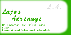 lajos adrianyi business card